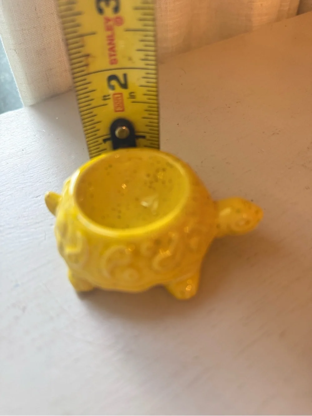 Vintage Retro 1977 Signed Ceramic Turtle Mini Trinket Dish Planter